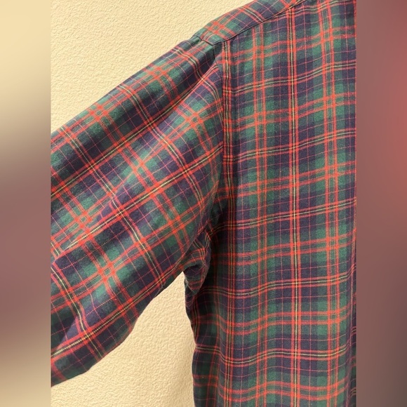 Vintage Ralph Lauren Men’s 100% Cotton Plaid Red Green Holiday Button Down Top M - Picture 2 of 13
